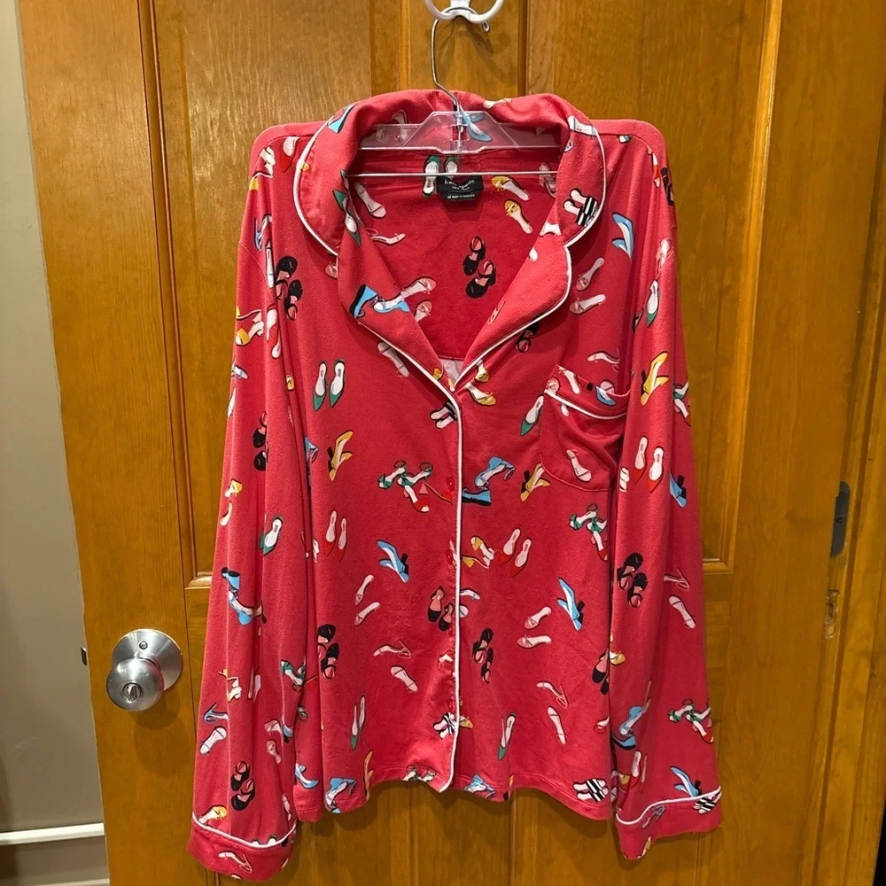Kate Spade Women’s 2 Piece Pajama Set in Party Shoe Print Size 1X